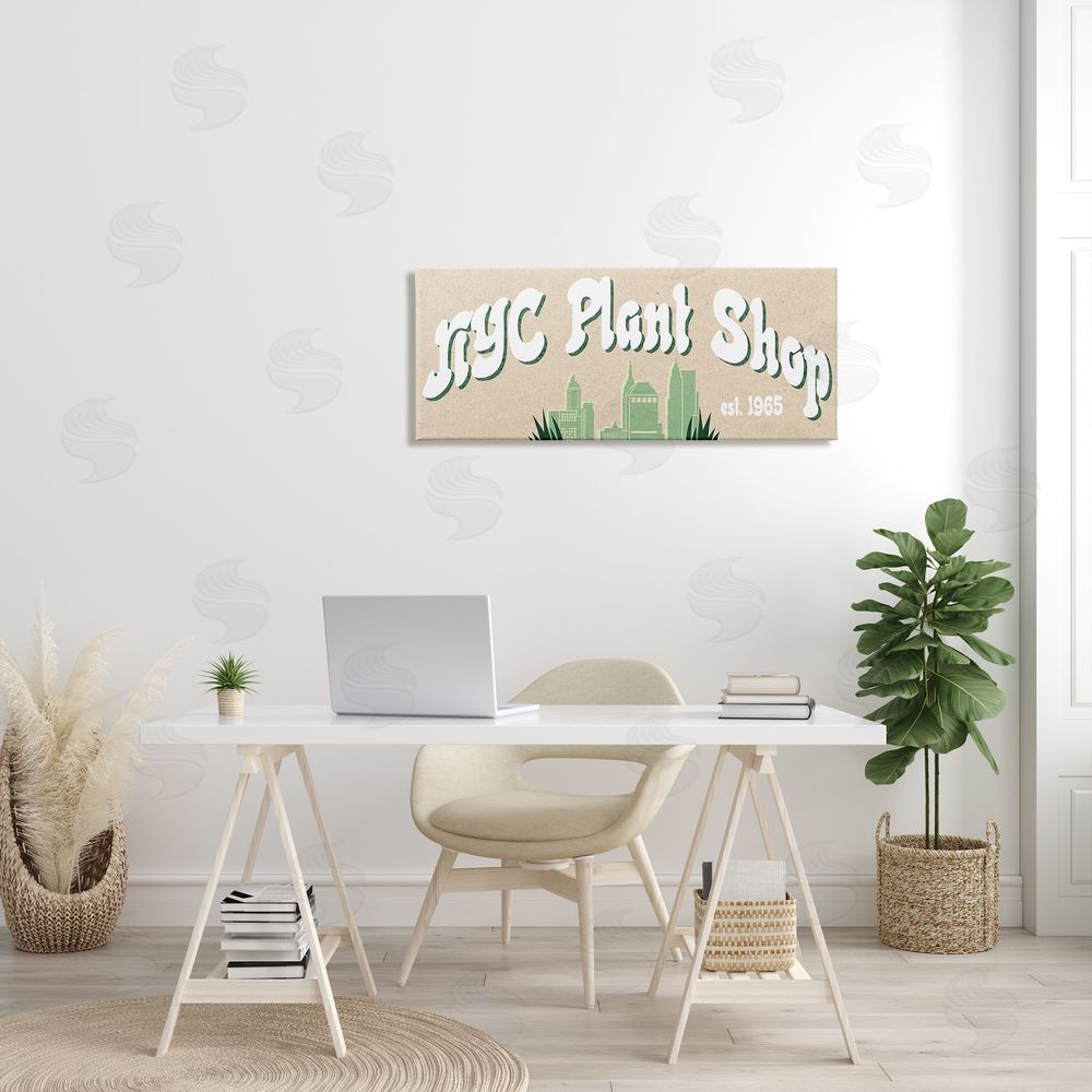 Stupell Studio NYC Plant Shop Green Grass Skyline Est. 1965