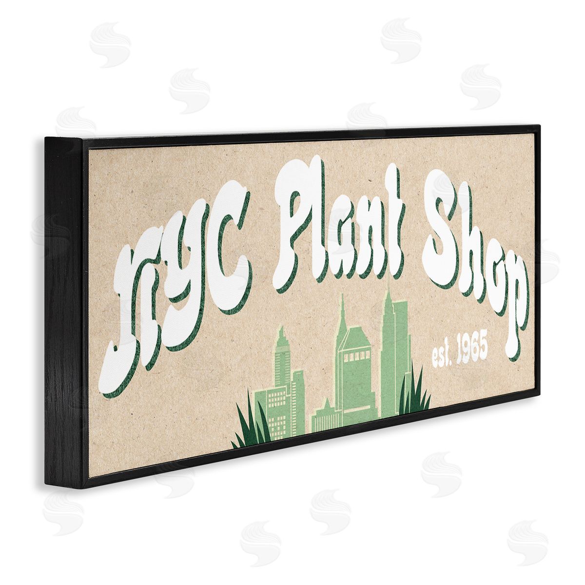 Stupell Studio NYC Plant Shop Green Grass Skyline Est. 1965
