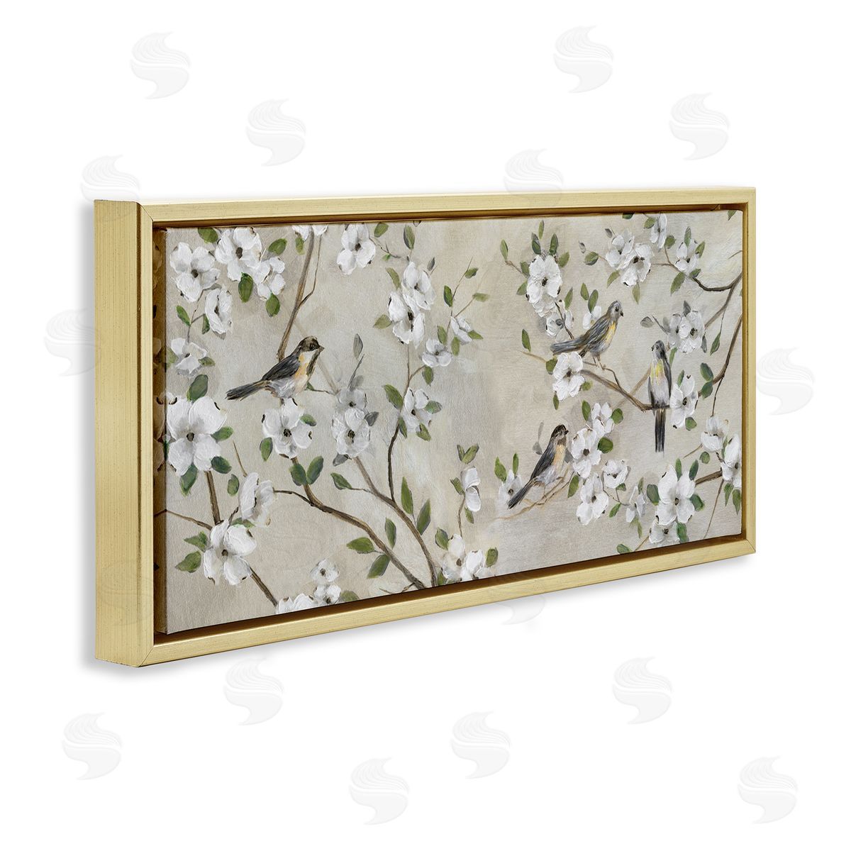 Nan Country Birds Soft White Floral Blossom Tree Branches