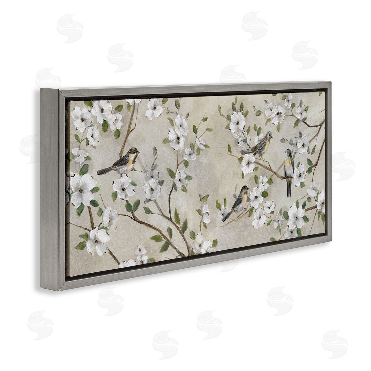 Nan Country Birds Soft White Floral Blossom Tree Branches