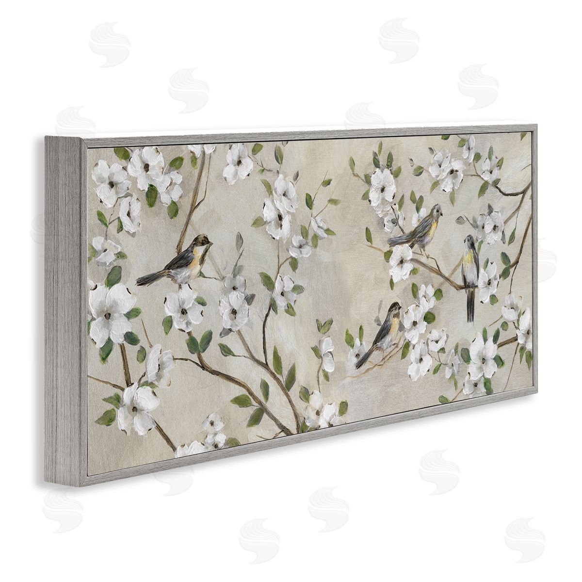 Nan Country Birds Soft White Floral Blossom Tree Branches