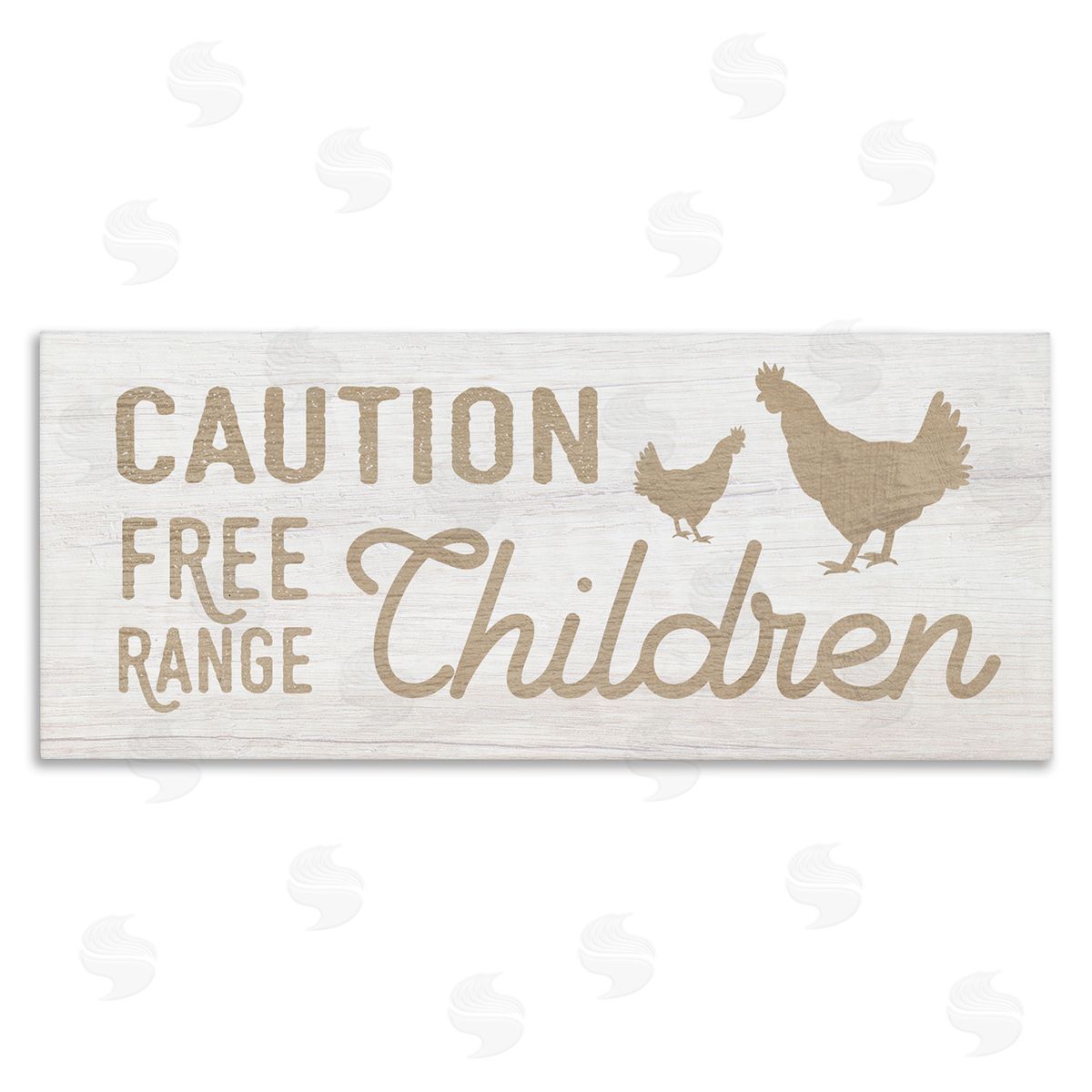 Stupell Studio Caution fr_sideee Range Children Sign Funny Farm Chickens