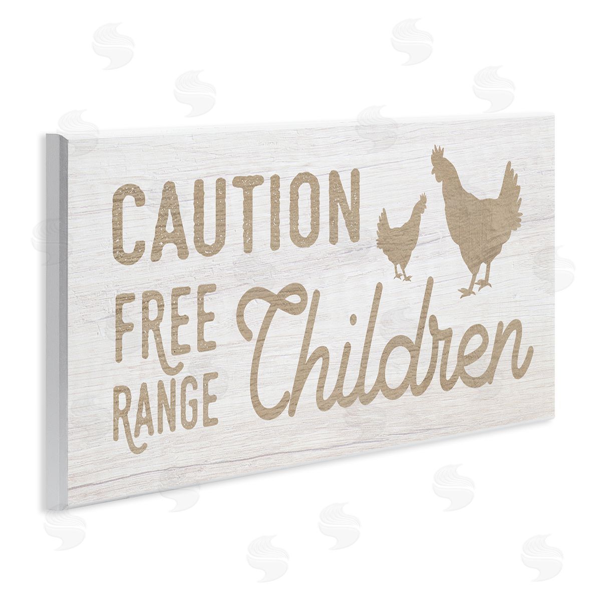 Stupell Studio Caution fr_sideee Range Children Sign Funny Farm Chickens