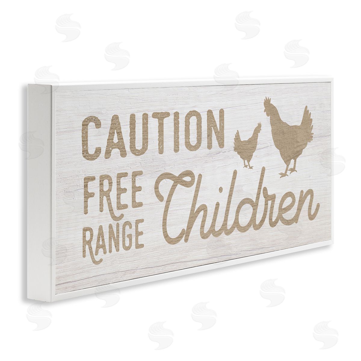 Stupell Studio Caution fr_sideee Range Children Sign Funny Farm Chickens