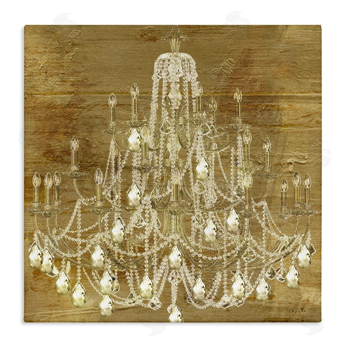 Vintage Glam Crystal Chandelier Canvas Wall Art, Home Decor by Sophie 6