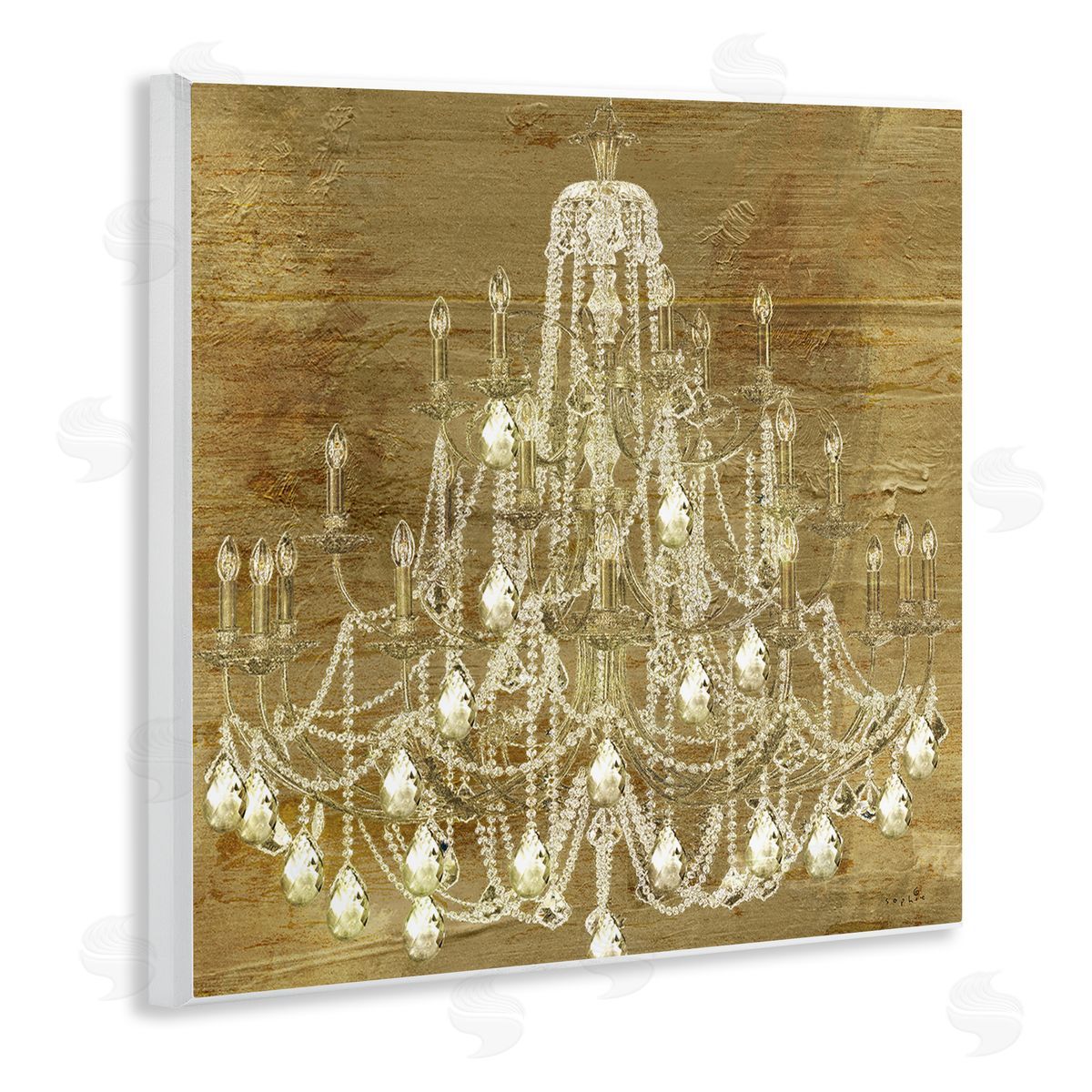 Vintage Glam Crystal Chandelier Wood Plaque Wall Art, Home Decor by Sophie 6