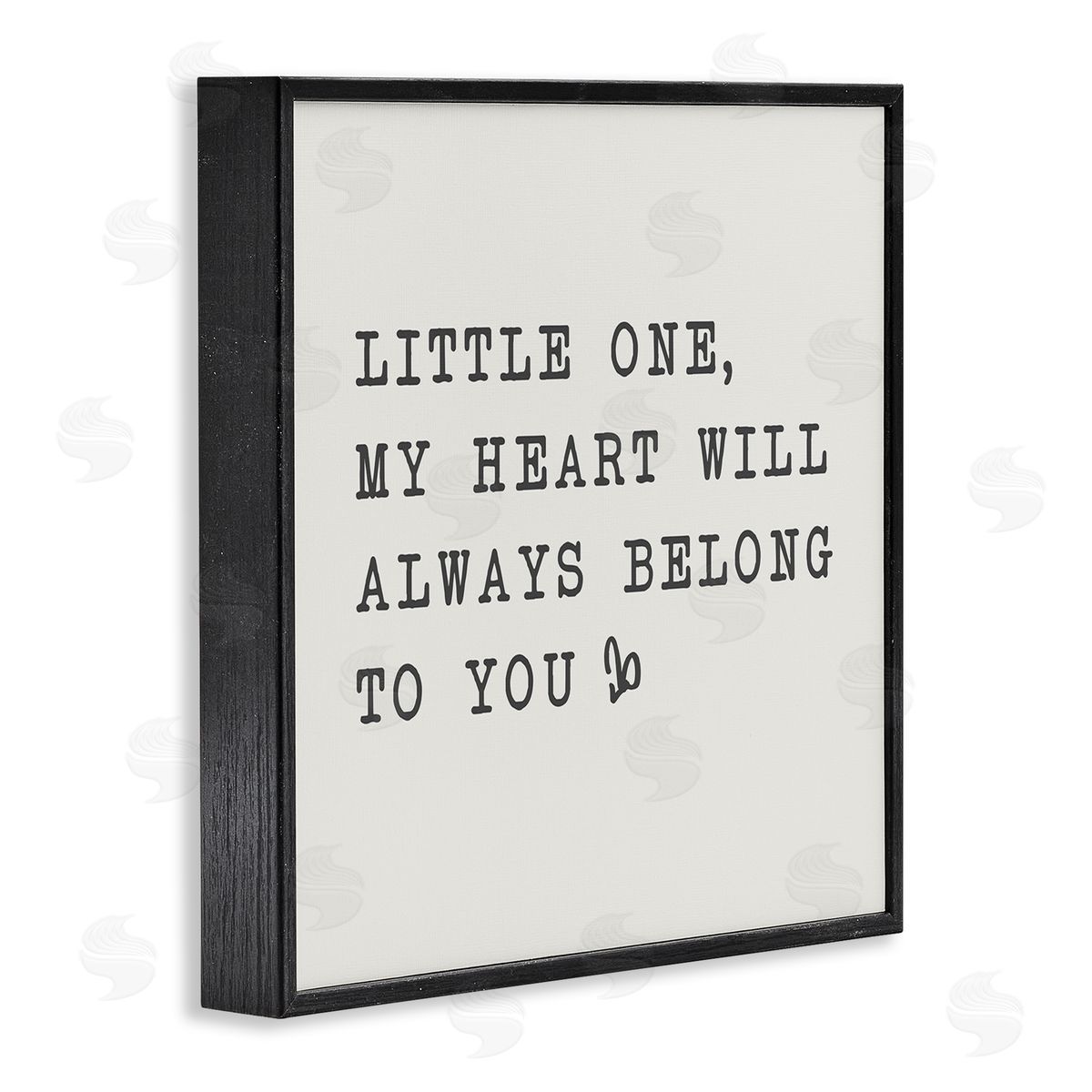 SD Graphics Studio Little One My Heart Belongs Phrase Family Motivational Black Framed Glicee Wall Art Print