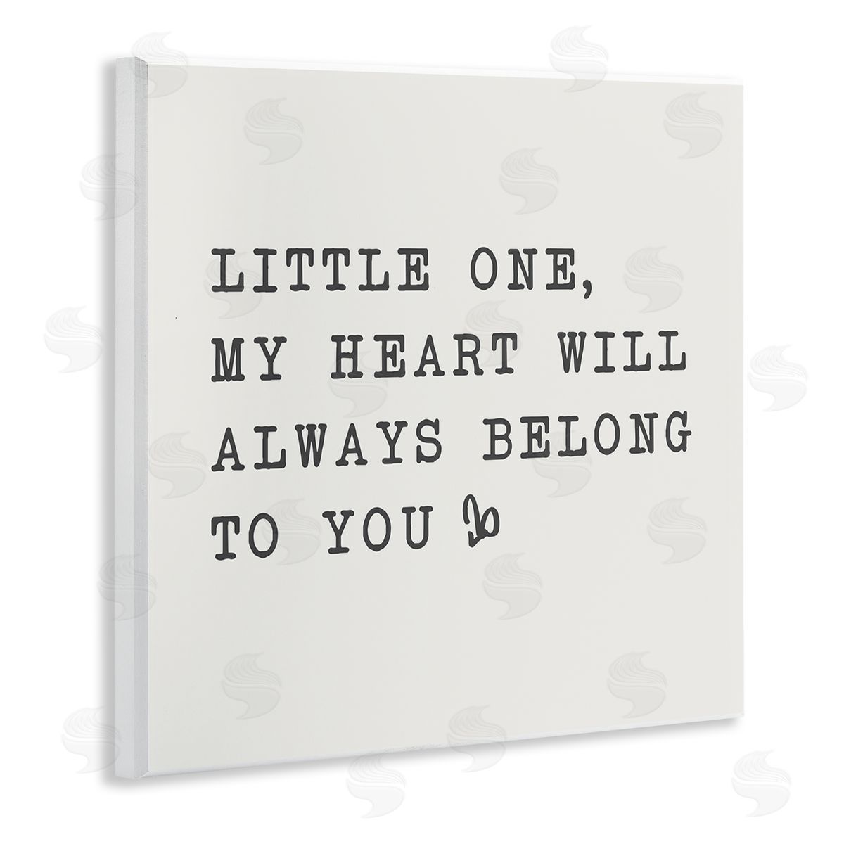 SD Graphics Studio Little One My Heart Belongs Phrase Family Motivational Wooden Wall Plaque Art Print