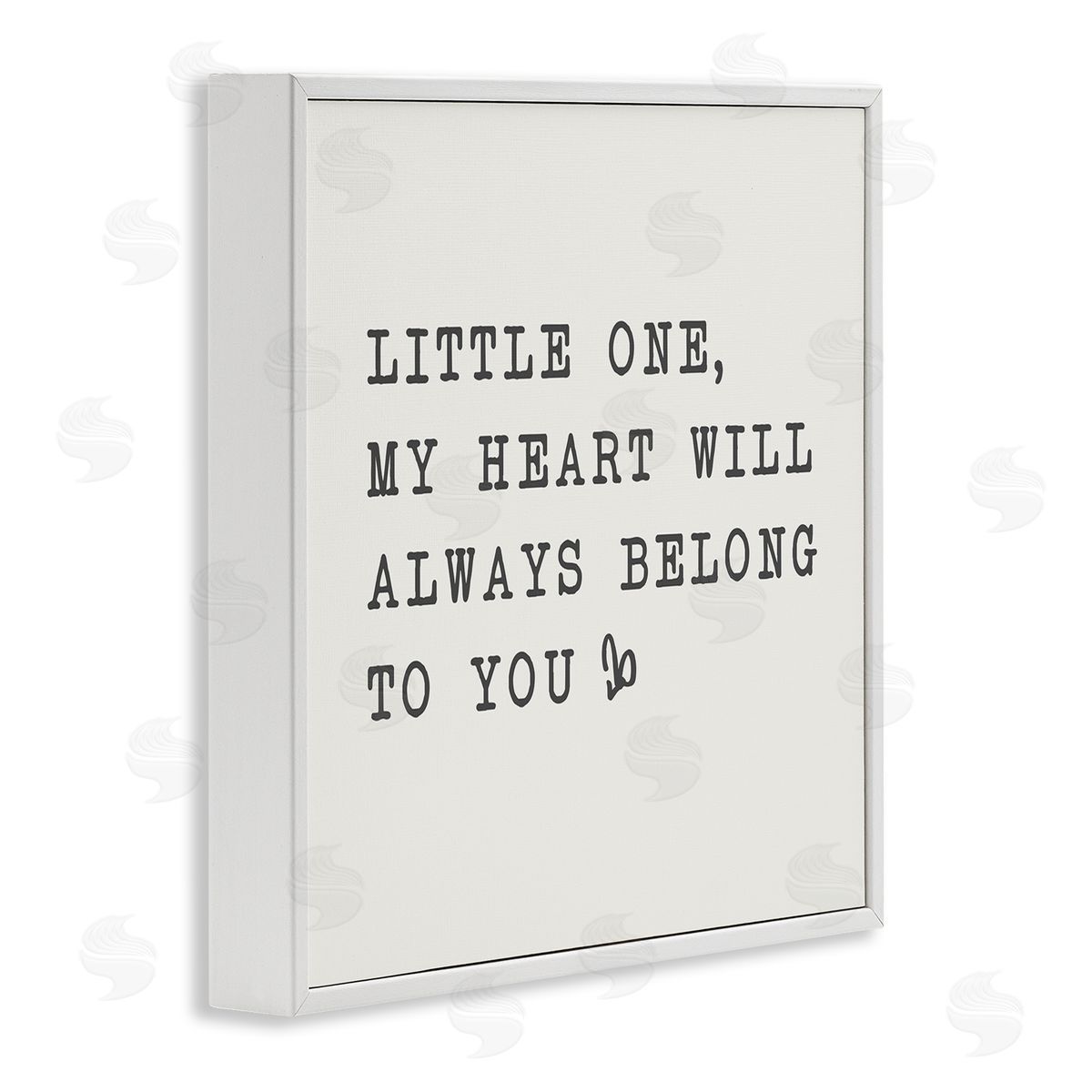 SD Graphics Studio Little One My Heart Belongs Phrase Family Motivational White Framed Glicee Wall Art Print