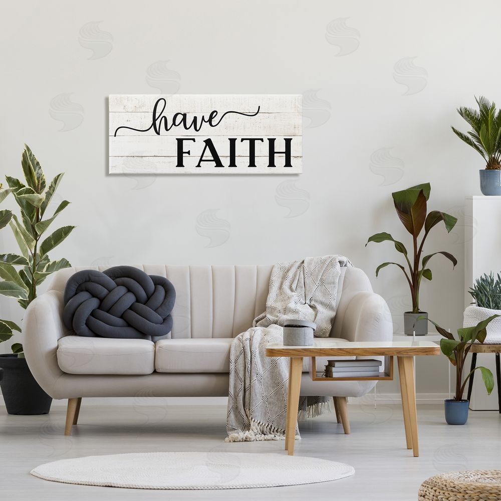 CAD Designs Have Faith Phrase Farmhouse Plank Pattern Minimal Text