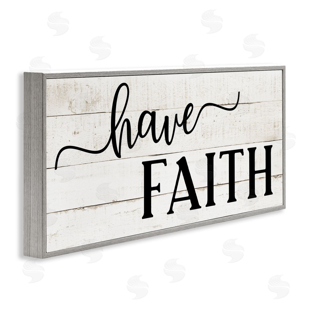 CAD Designs Have Faith Phrase Farmhouse Plank Pattern Minimal Text