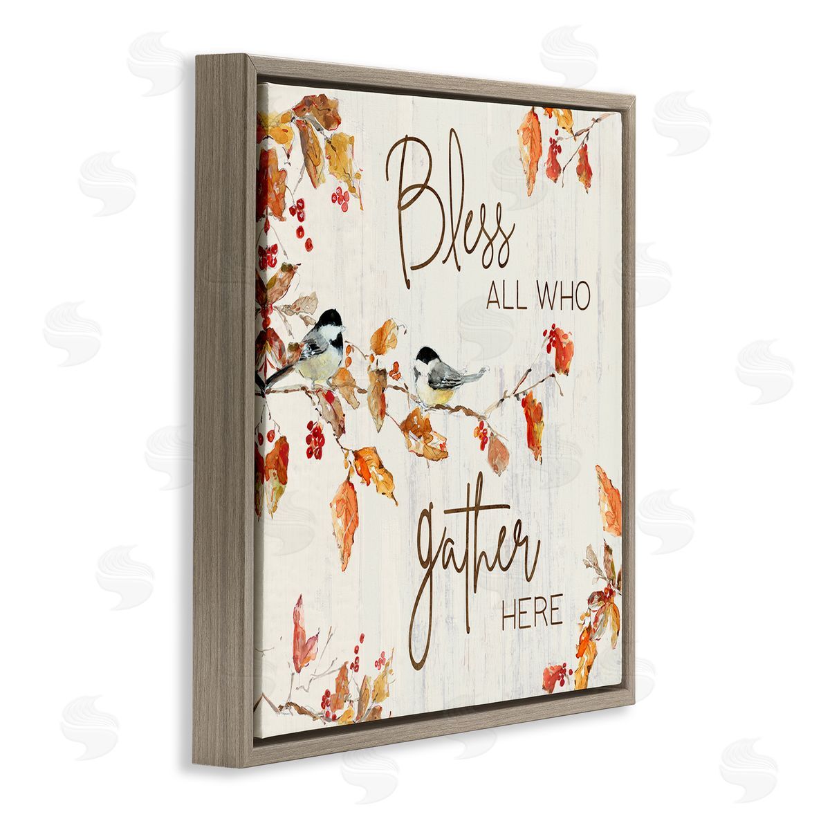 Sally Swatland Bless All Who Gather Here Autumn Tree Birds Brown Floating Frame Canvas Wall Art Print