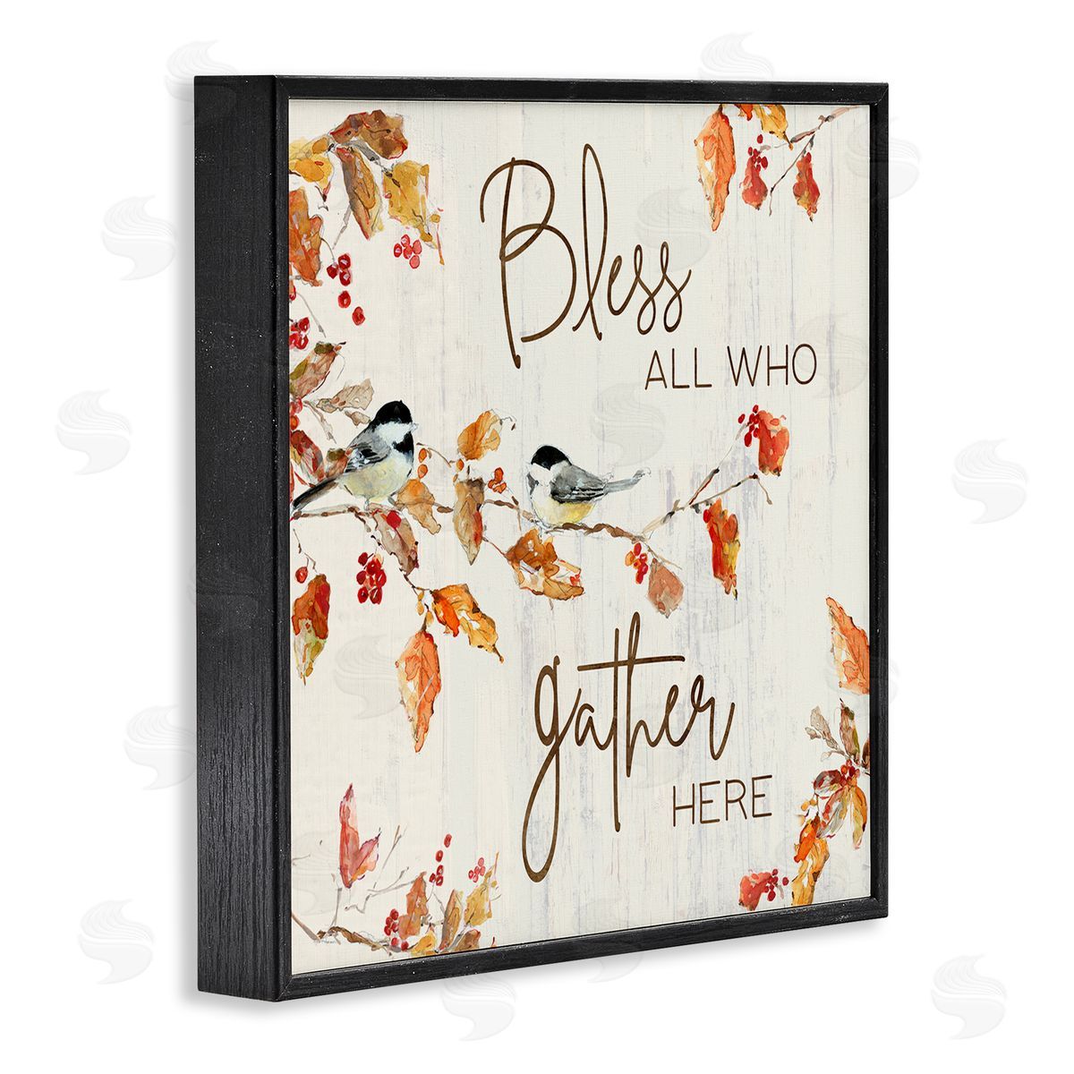 Sally Swatland Bless All Who Gather Here Autumn Tree Birds Black Framed Glicee Wall Art Print