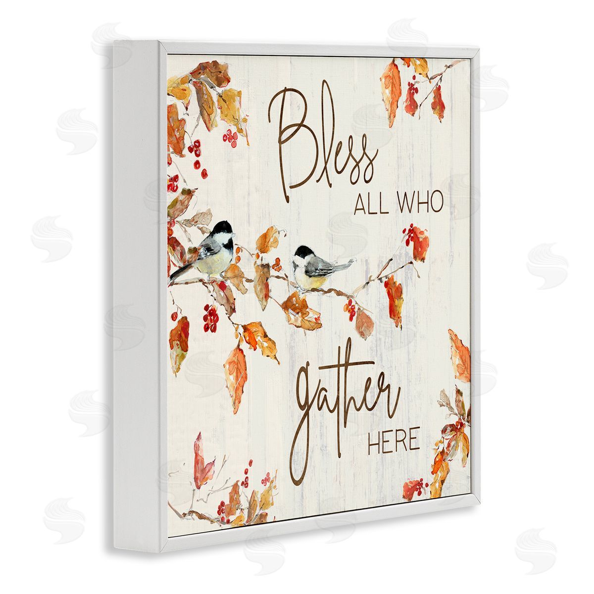 Sally Swatland Bless All Who Gather Here Autumn Tree Birds White Framed Glicee Wall Art Print