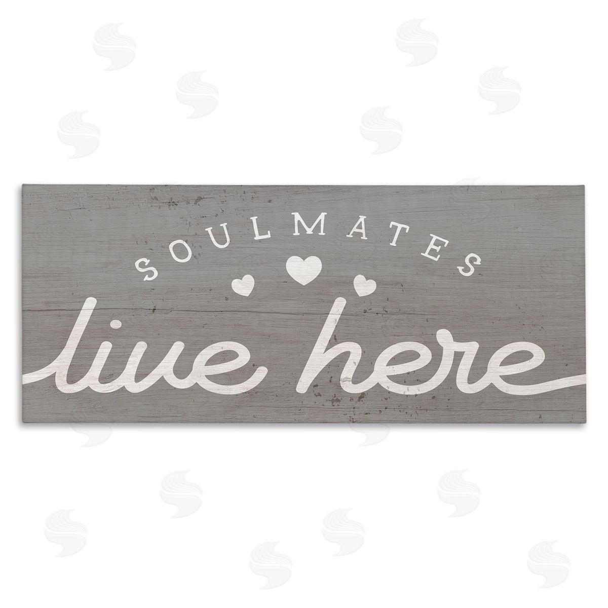 Stupell Studio Soulmates Live Here Phrase Romantic Inspiration Heart Trio