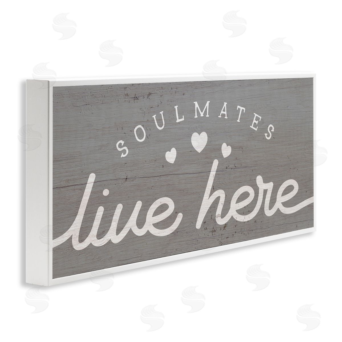 Stupell Studio Soulmates Live Here Phrase Romantic Inspiration Heart Trio