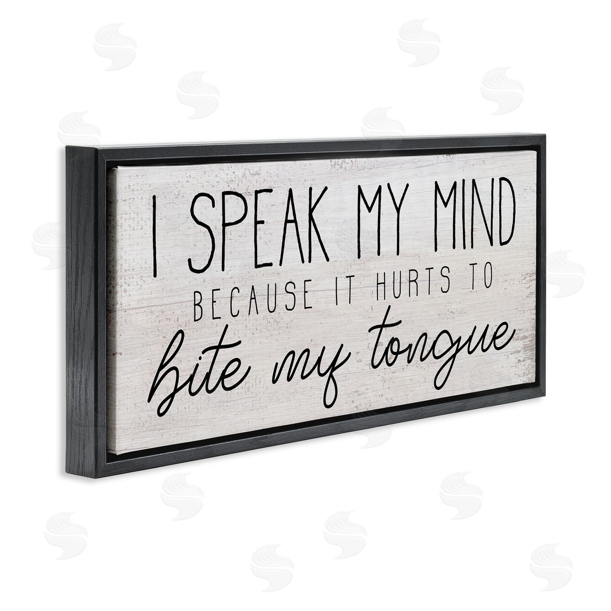 Stupell Studio Hurts to Bite My Tongue Funny Phrase