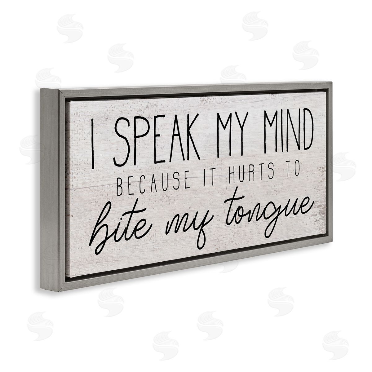 Stupell Studio Hurts to Bite My Tongue Funny Phrase