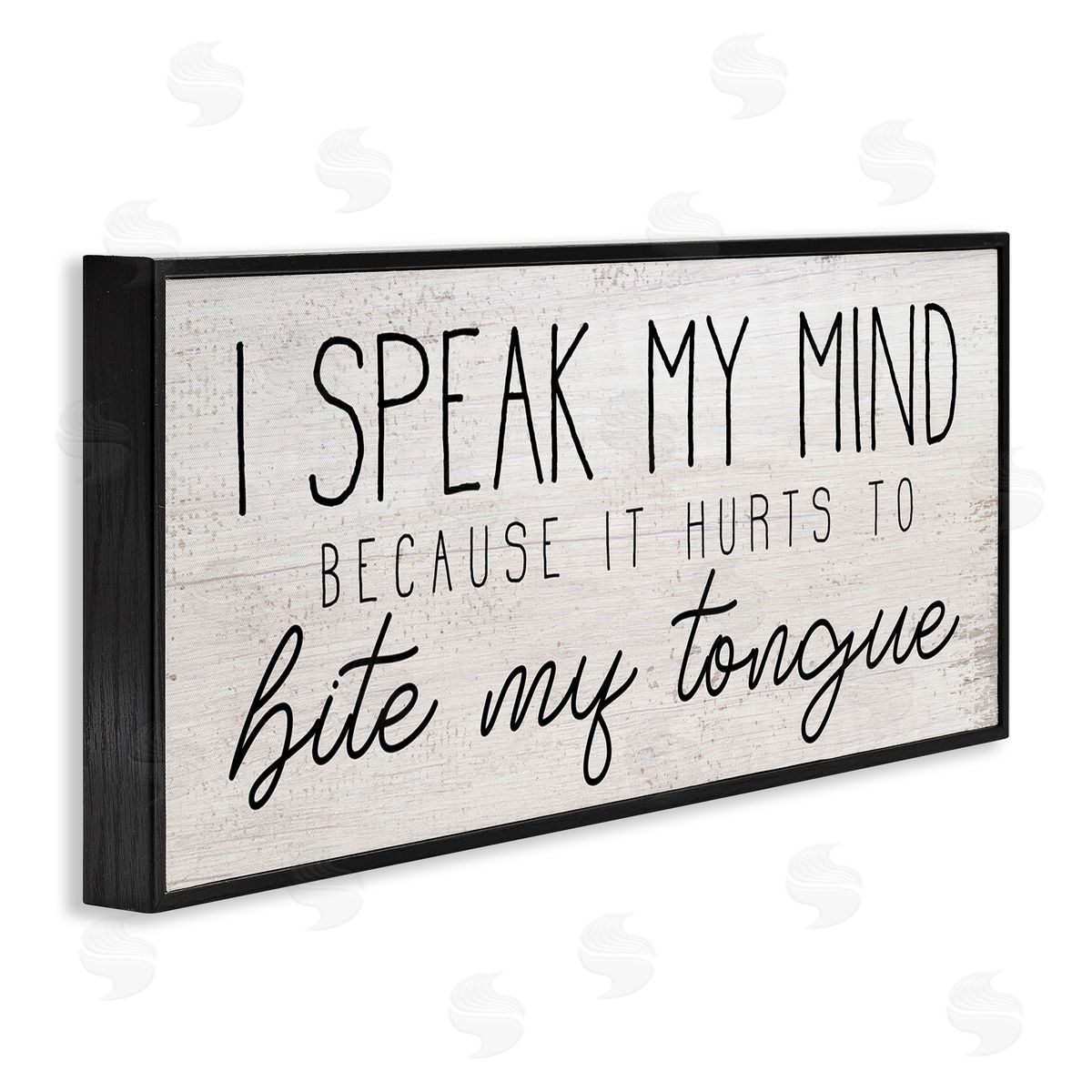 Stupell Studio Hurts to Bite My Tongue Funny Phrase