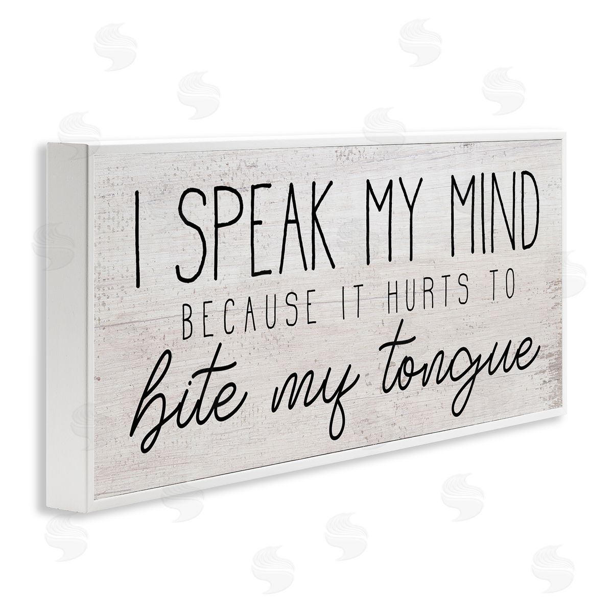 Stupell Studio Hurts to Bite My Tongue Funny Phrase