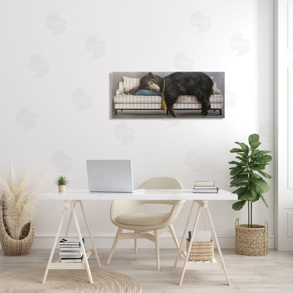 Kamdon Kreations Exhausted Papa Bear Sleeping Business Tie Modern Couch