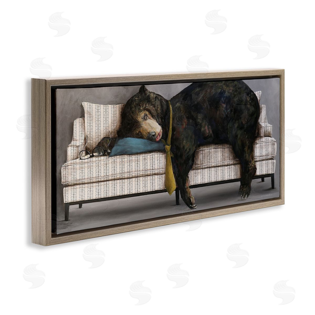 Kamdon Kreations Exhausted Papa Bear Sleeping Business Tie Modern Couch