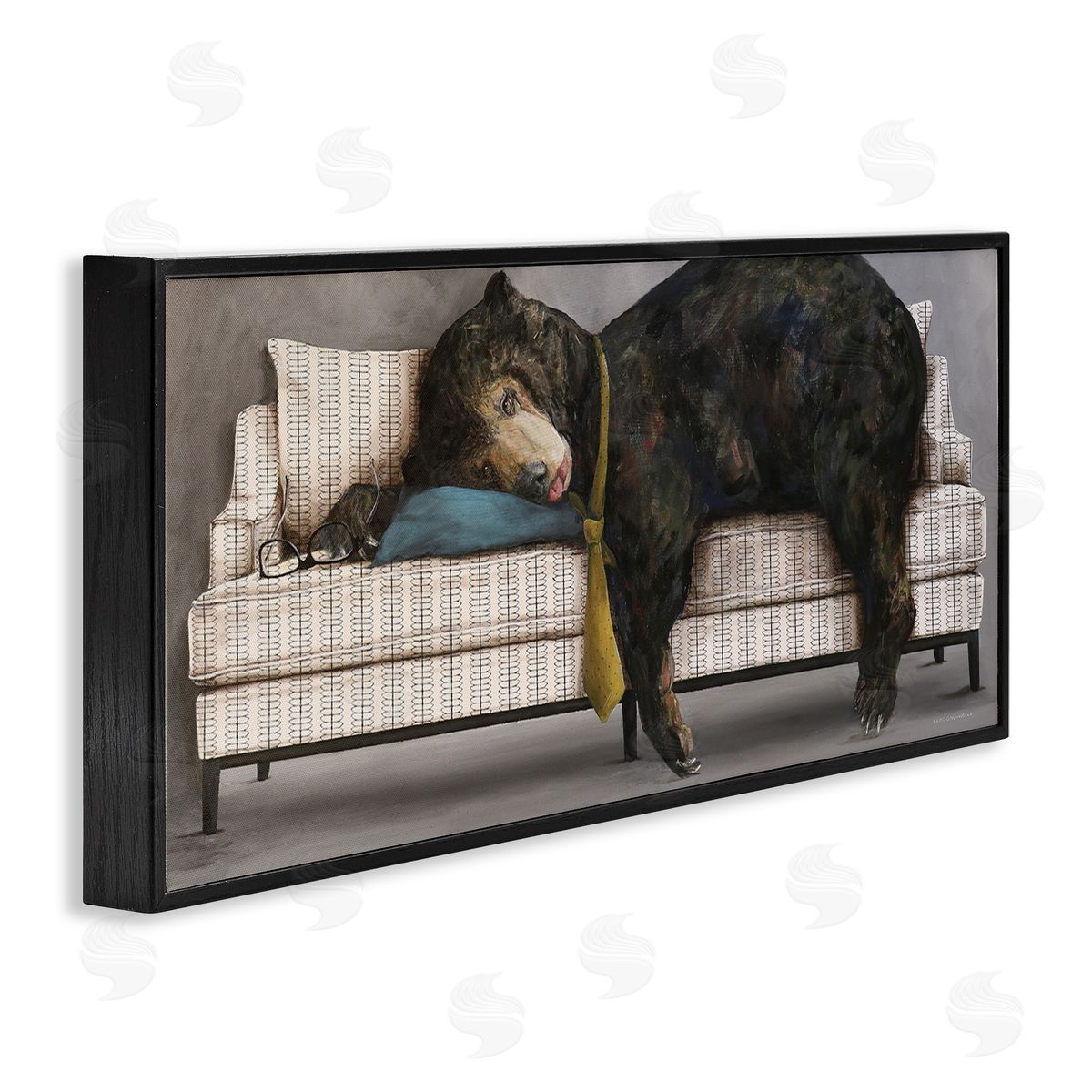 Kamdon Kreations Exhausted Papa Bear Sleeping Business Tie Modern Couch