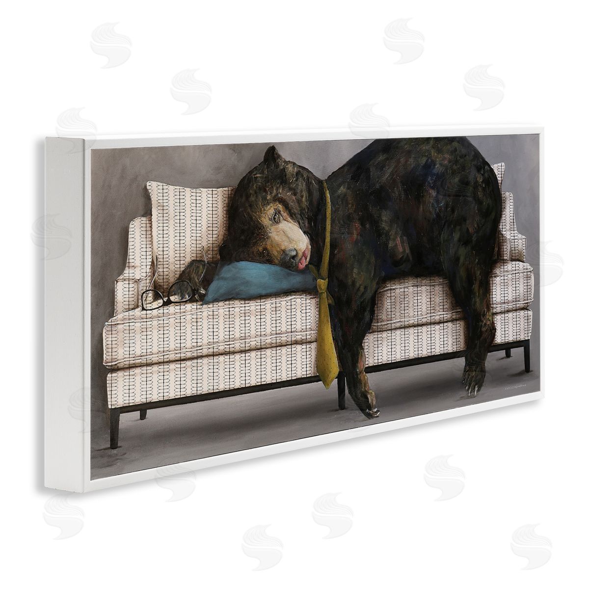 Kamdon Kreations Exhausted Papa Bear Sleeping Business Tie Modern Couch
