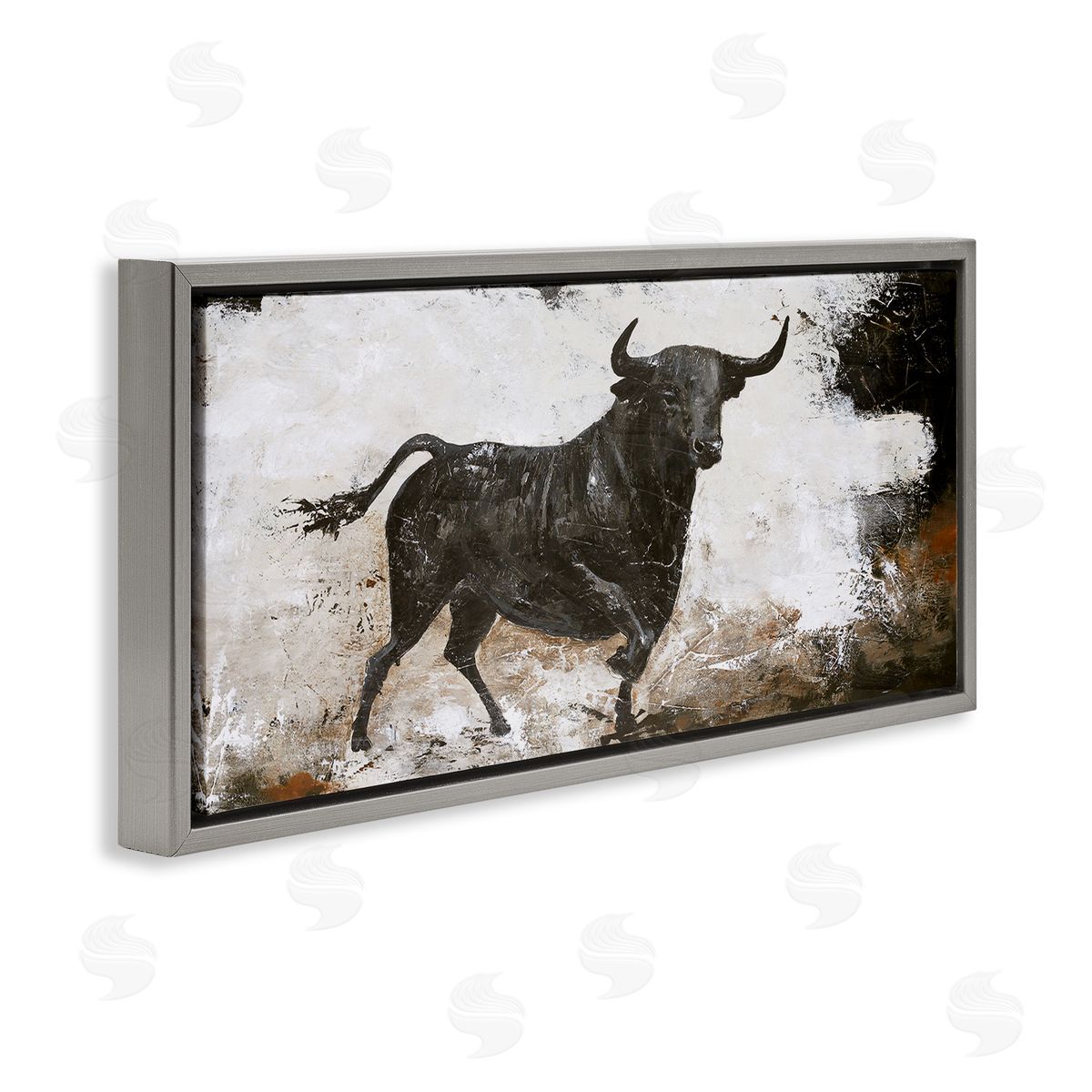 Design Fabrikken Rustic Running Bull Abstract Animal Painting Wild Cattle