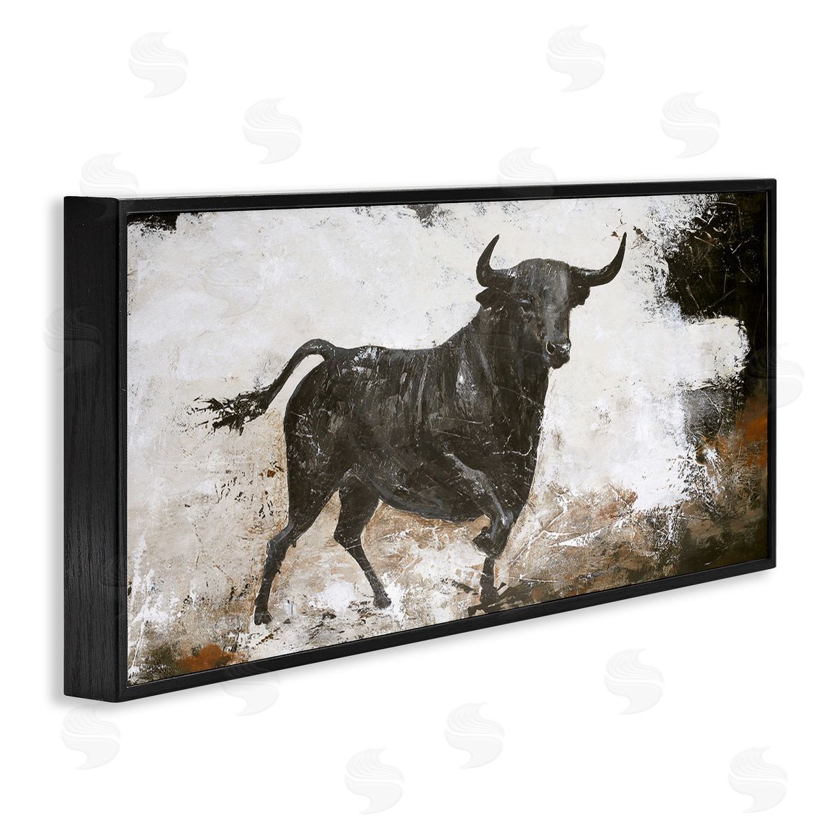 Design Fabrikken Rustic Running Bull Abstract Animal Painting Wild Cattle