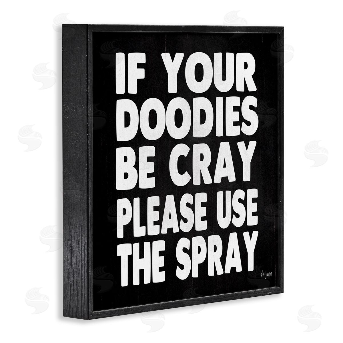 Jaxn Blvd. Doodies Be Cray Use The Spray Bathroom Phrase Black Framed Glicee Wall Art Print