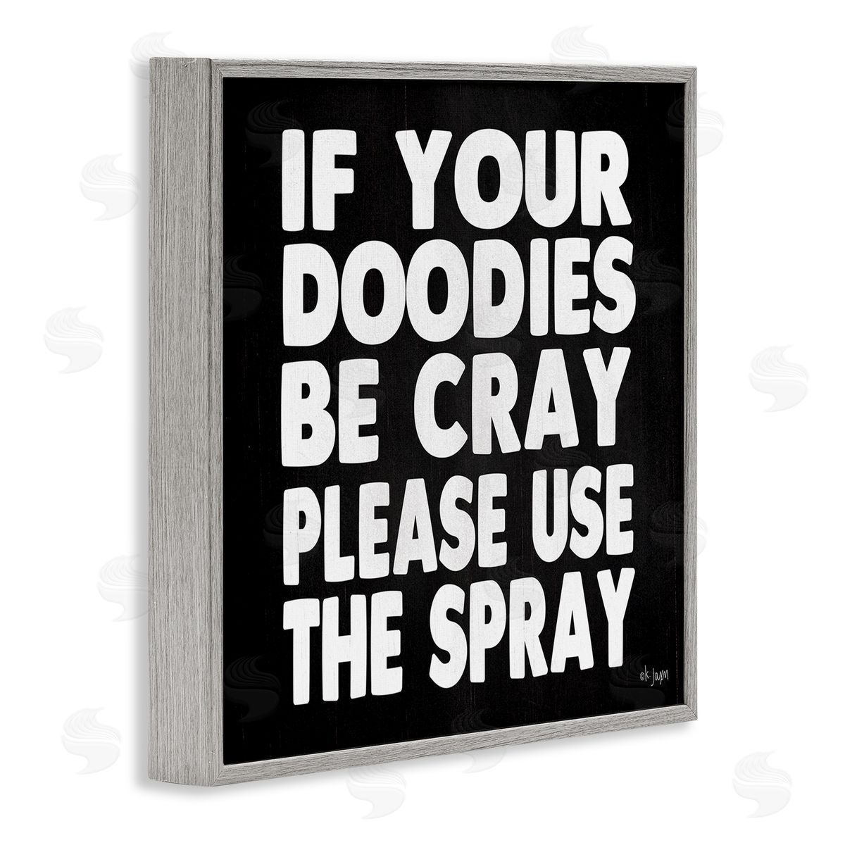 Jaxn Blvd. Doodies Be Cray Use The Spray Bathroom Phrase Gray Framed Glicee Wall Art Print