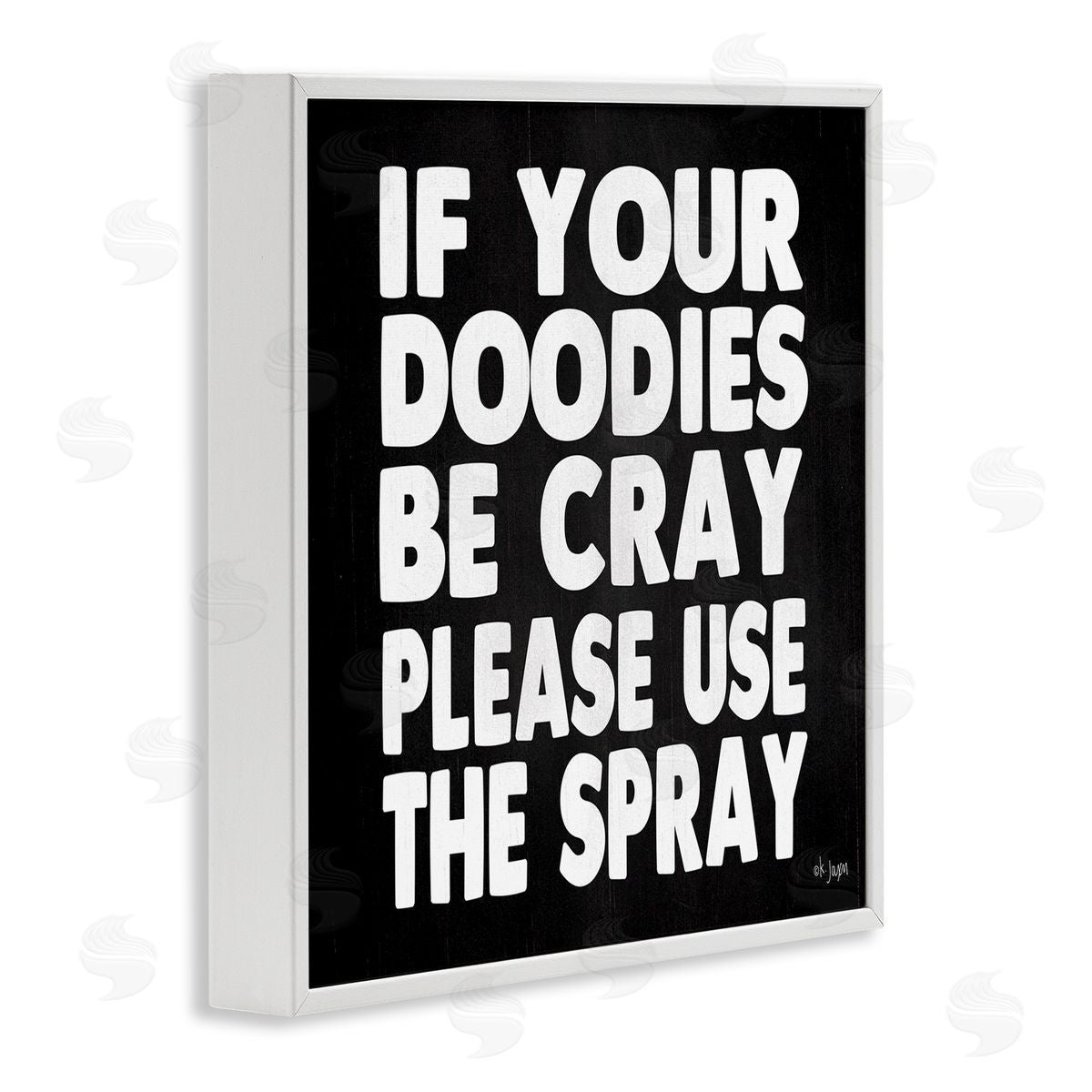Jaxn Blvd. Doodies Be Cray Use The Spray Bathroom Phrase White Framed Glicee Wall Art Print