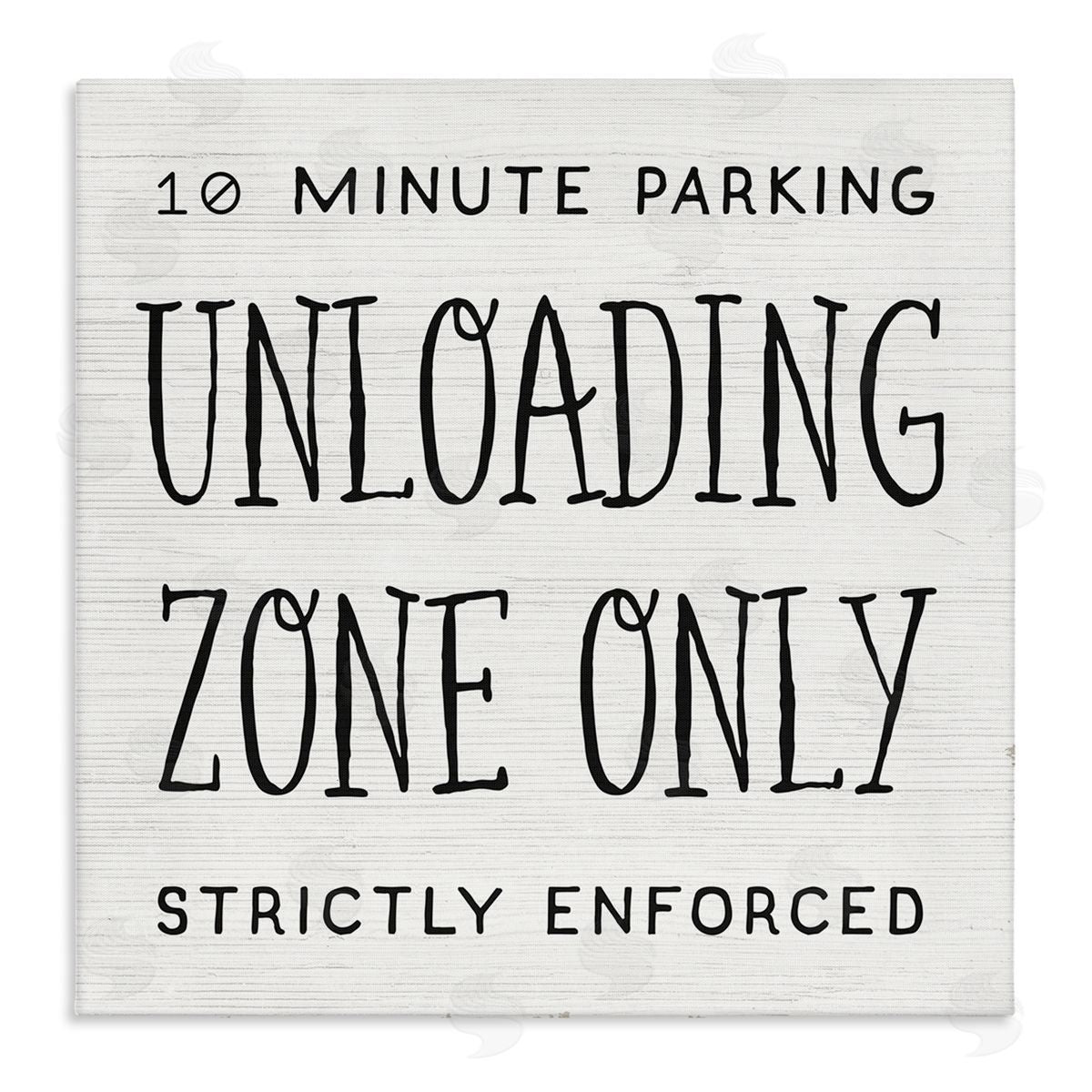 Stupell Studio 10 Minute Parking Funny Bathroom Phrase Unloading Zone Stretched Canvas Wall Art Print
