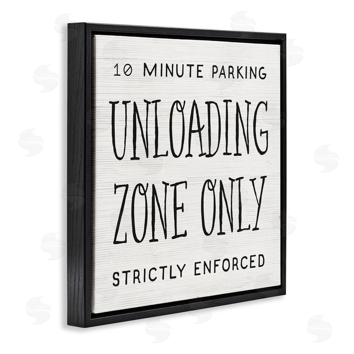Stupell Studio 10 Minute Parking Funny Bathroom Phrase Unloading Zone Black Floating Frame Canvas Wall Art Print