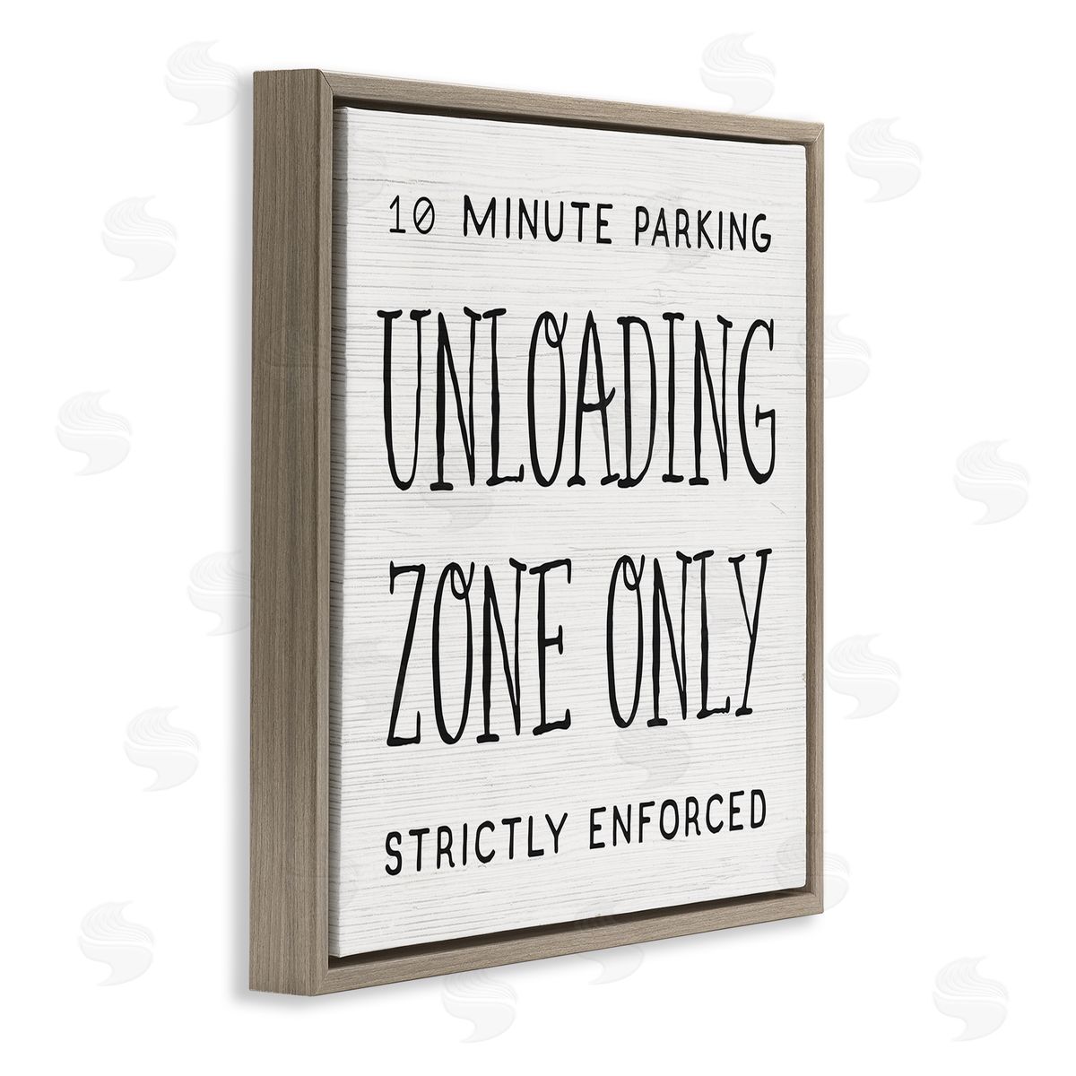Stupell Studio 10 Minute Parking Funny Bathroom Phrase Unloading Zone Brown Floating Frame Canvas Wall Art Print