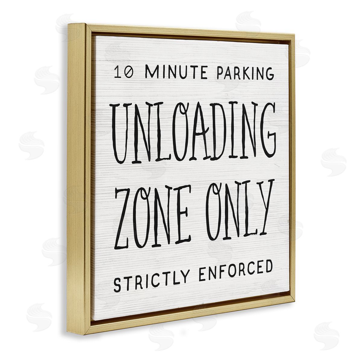 Stupell Studio 10 Minute Parking Funny Bathroom Phrase Unloading Zone Gold Floating Frame Canvas Wall Art Print