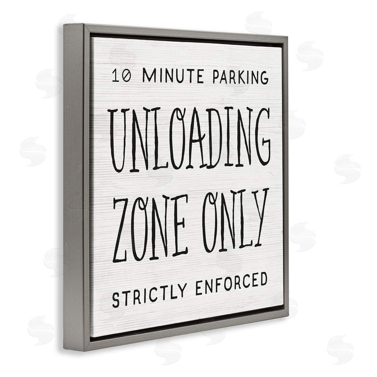 Stupell Studio 10 Minute Parking Funny Bathroom Phrase Unloading Zone Gray Floating Frame Canvas Wall Art Print