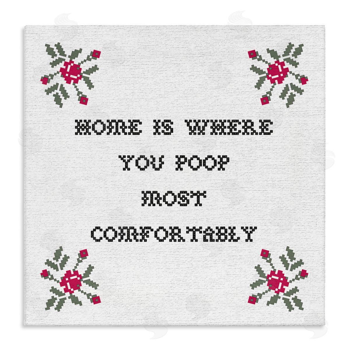 Stupell Studio Home Where You Poop Most Comfortably Funny Bathroom Stretched Canvas Wall Art Print