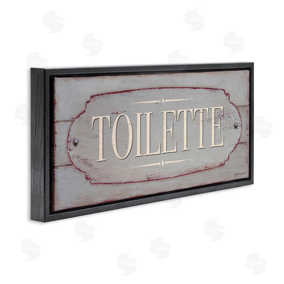 Stephanie Workman Marrott Rustic Toilette Sign fr_sideench Farmhouse Traditional Grain Pattern
