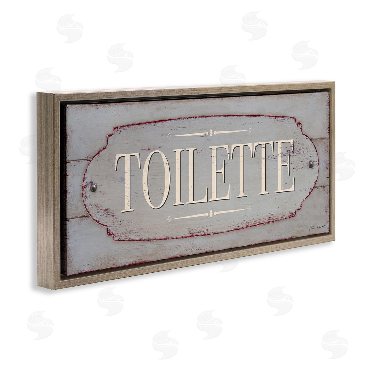 Stephanie Workman Marrott Rustic Toilette Sign fr_sideench Farmhouse Traditional Grain Pattern