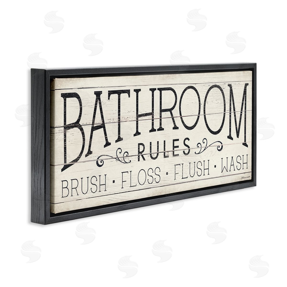 Stephanie Workman Marrott Bathroom Rules Rustic Sign Brush Floss Flush Wash