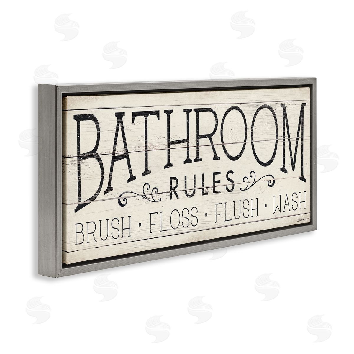 Stephanie Workman Marrott Bathroom Rules Rustic Sign Brush Floss Flush Wash