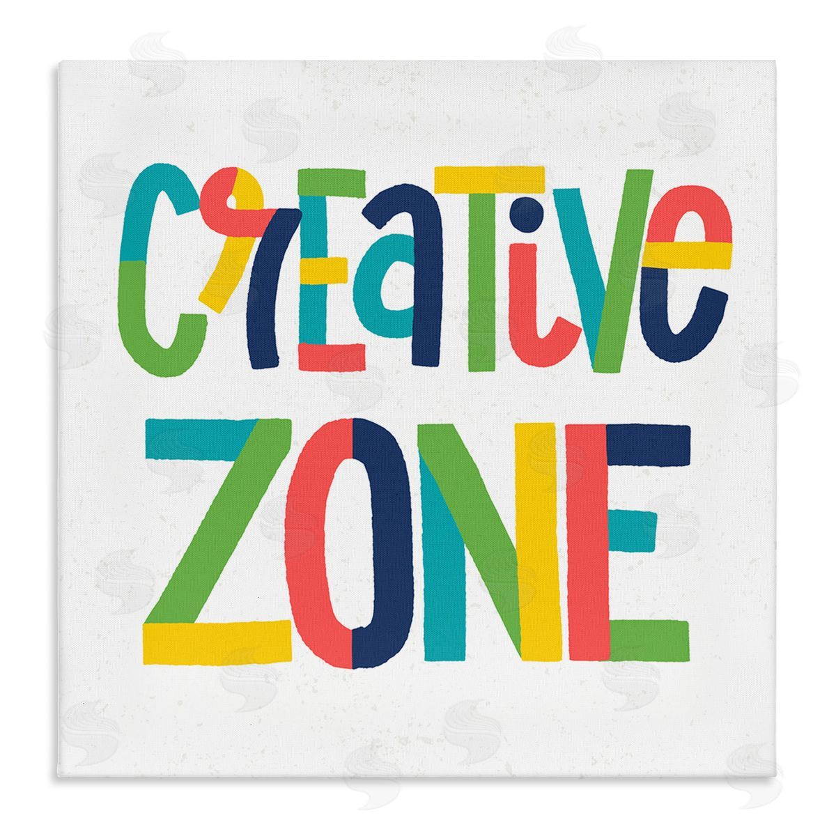 Raye Allison Creations Creative Zone Kids' Motivational Phrase Vibrant Playful Typography Stretched Canvas Wall Art Print