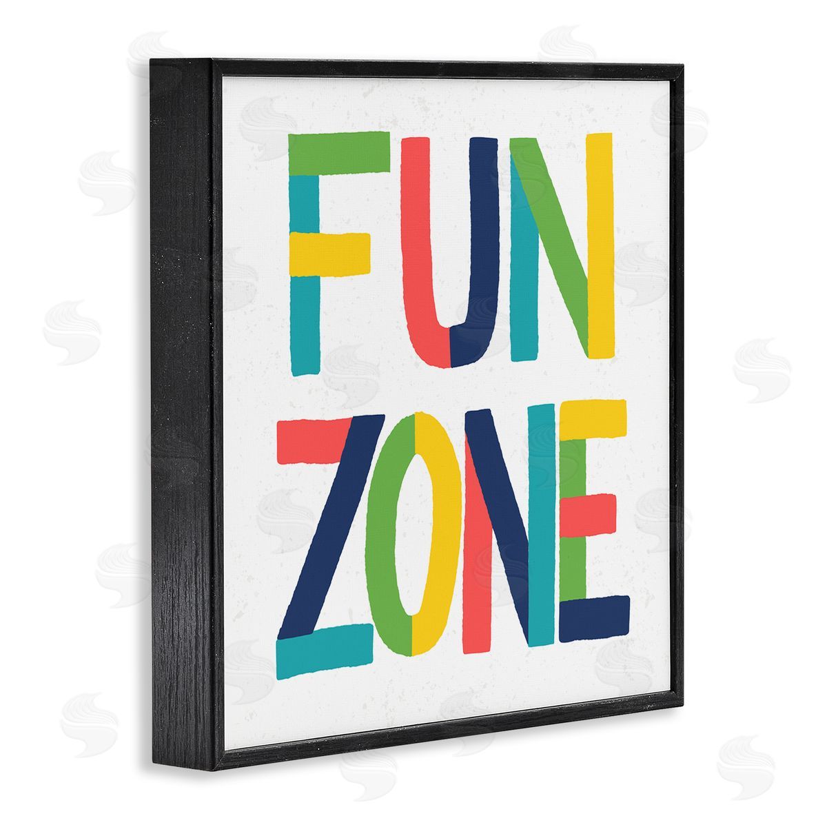 Raye Allison Creations Fun Zone Children's Motivational Phrase Bold Vibrant Typography Black Framed Glicee Wall Art Print