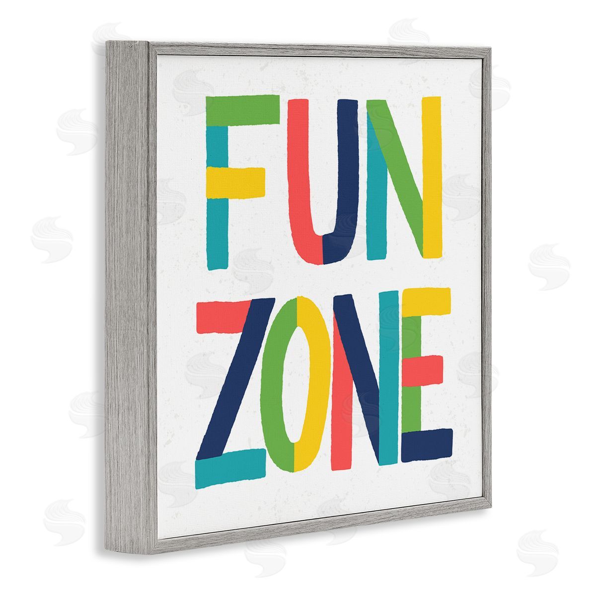 Raye Allison Creations Fun Zone Children's Motivational Phrase Bold Vibrant Typography Gray Framed Glicee Wall Art Print
