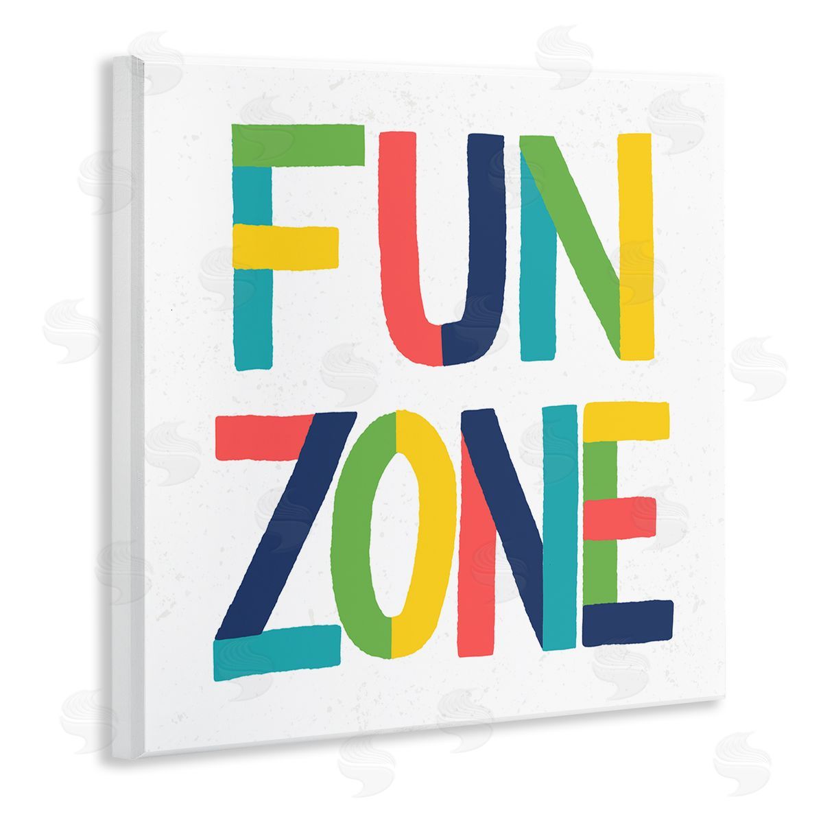 Raye Allison Creations Fun Zone Children's Motivational Phrase Bold Vibrant Typography Wooden Wall Plaque Art Print