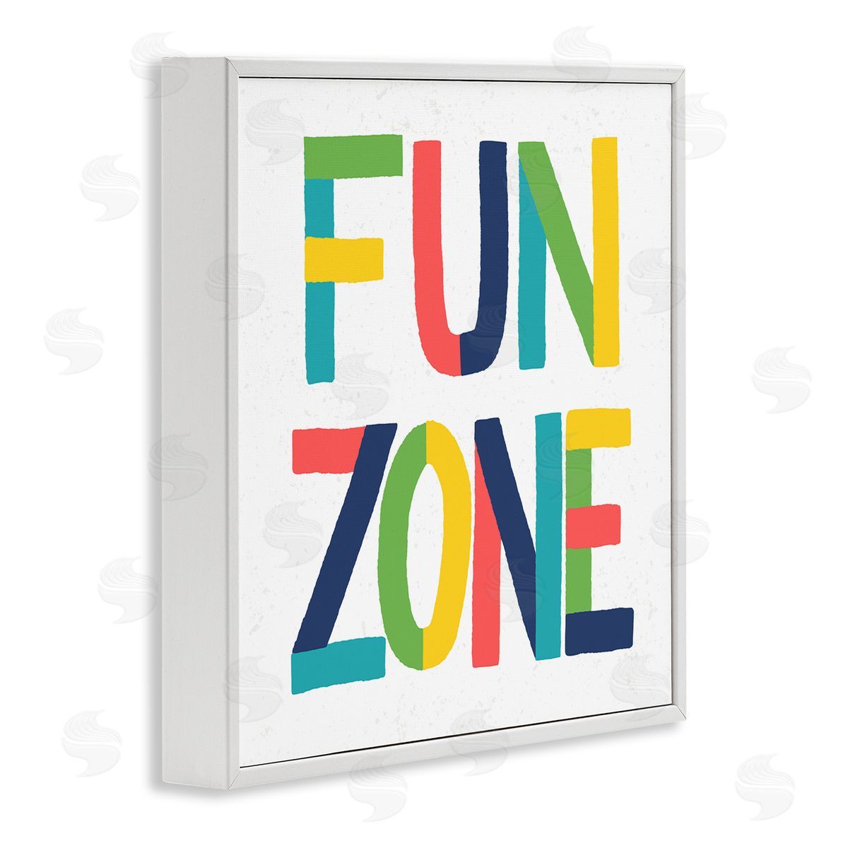 Raye Allison Creations Fun Zone Children's Motivational Phrase Bold Vibrant Typography White Framed Glicee Wall Art Print