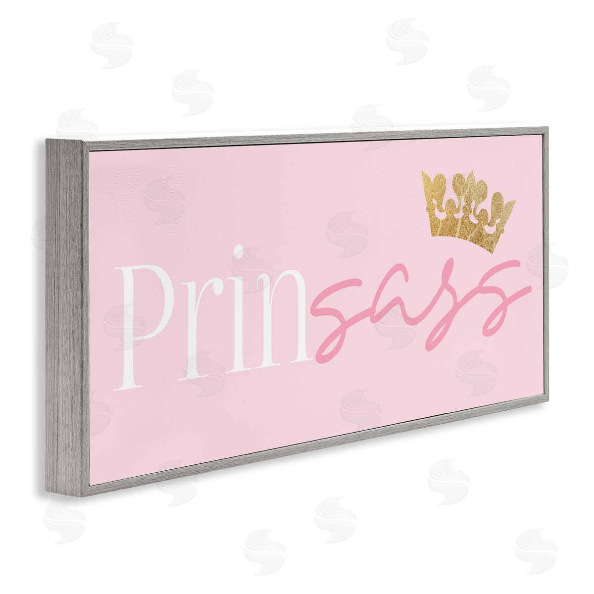 Stupell Studio Princess Sassy Girl Princess Pun Royal Crown Pink
