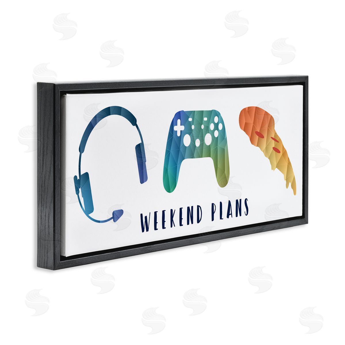 Stupell Studio Weekend Plans Pizza Video Games Modern Geometric Pattern